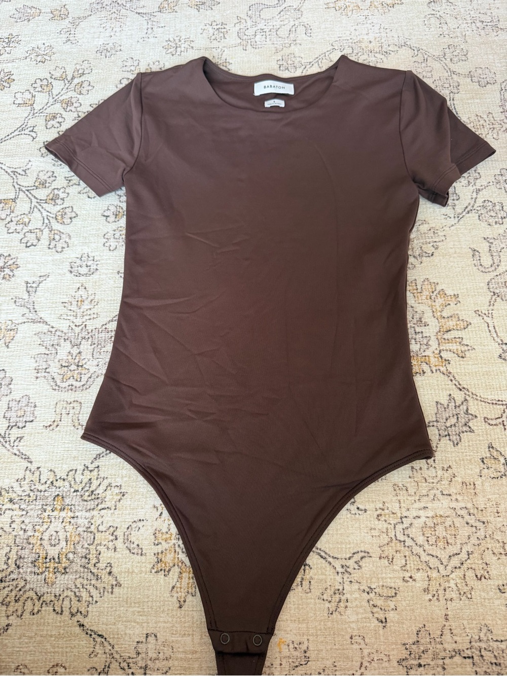 Babaton Brown Short-Sleeve Bodysuit
